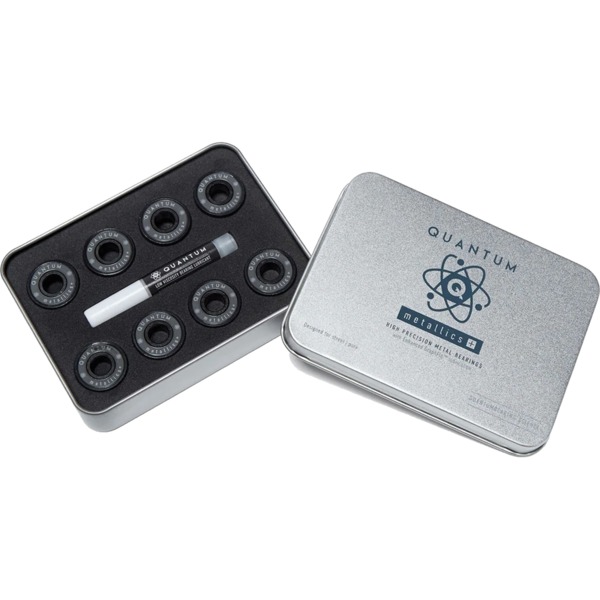 Quantum Bearing Science Metallics Plus Series Grey / Black Skateboard Bearings Quantum Bearing Science Metallics Plus Series Grey / Black Skateboard Bearings