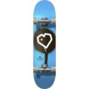 Blueprint Skateboards Spray Heart Blue / Silver Mid Complete Skateboard - 7.5" x 31.2"
