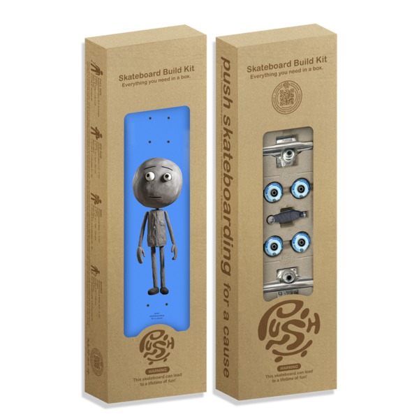 Push Skateboards Concrete Guy Blue (In-Complete) Skateboard Kit - 7.75" x 31.1"