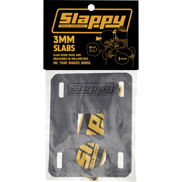 Slappy Truck Company Low Slabs Black Skateboard Hard Risers - Set of Two (2) - 3mm Slappy Truck Company Low Slabs Black Skateboard Hard Risers - Set of Two (2) - 3mm
