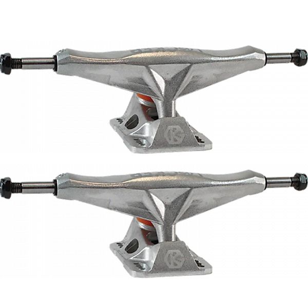 Grind King Truck Co. Locker Raw Silver Skateboard Trucks - 6.75" Hanger 9.5" Axle (Set of 2)