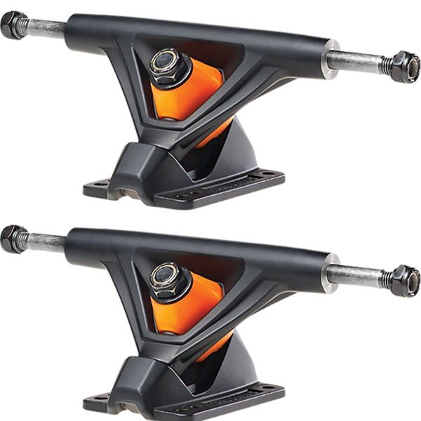 Seismic Skate Systems 130mm Aeon 45 Degree Flat Black Skateboard Reverse Kingpin Trucks - 5.0" Hanger 7.62" Axle (Set of 2)