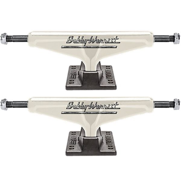 Venture Trucks Bobby Worrest V8 High Cream / Black Skateboard Trucks - 5.2" Hanger 8.0" Axle (Set of 2) Venture Trucks Bobby Worrest V8 High Cream / Black Skateboard Trucks - 5.2" Hanger 8.0" Axle (Set of 2)