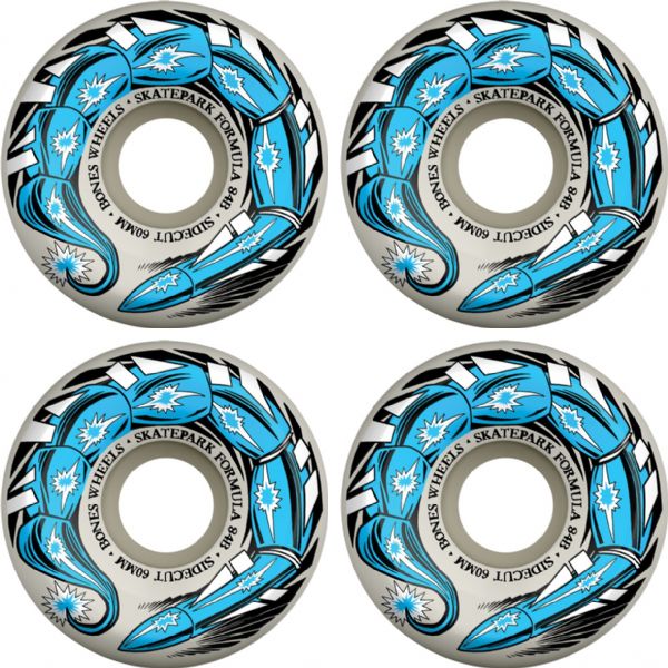 Bones Wheels SPF P5 Scorpeedo White / Blue Skateboard Wheels - 60mm 84b (Set of 4)