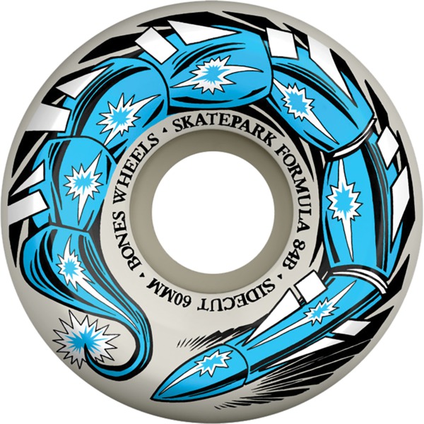 Bones Wheels SPF P5 Scorpeedo White / Blue Skateboard Wheels - 60mm 84b (Set of 4)