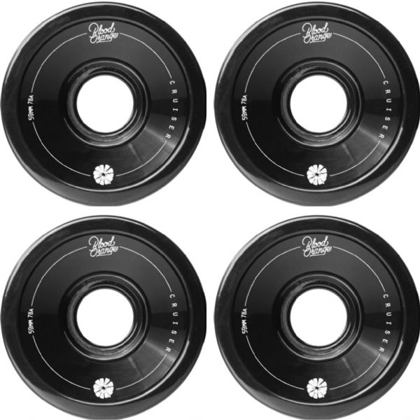 Blood Orange Black Skateboard Wheels - 59mm 78a (Set of 4)