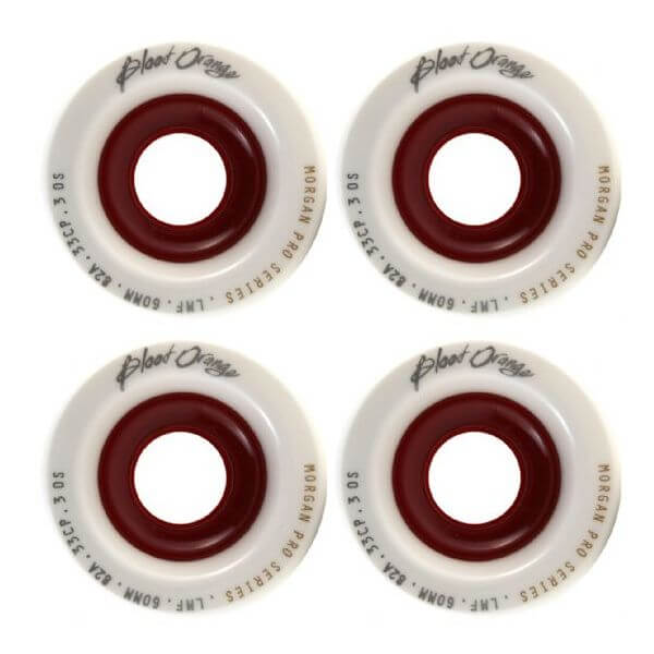 Blood Orange Liam Morgan Pro Series White / Red Skateboard Wheels - 60mm 82a (Set of 4)