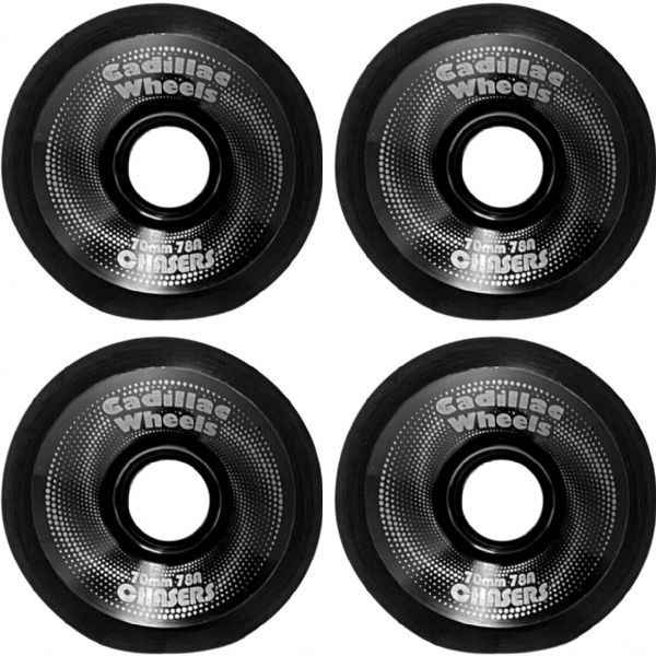 Cadillac Wheels Chasers Black Skateboard Wheels - 70mm 78a (Set of 4)