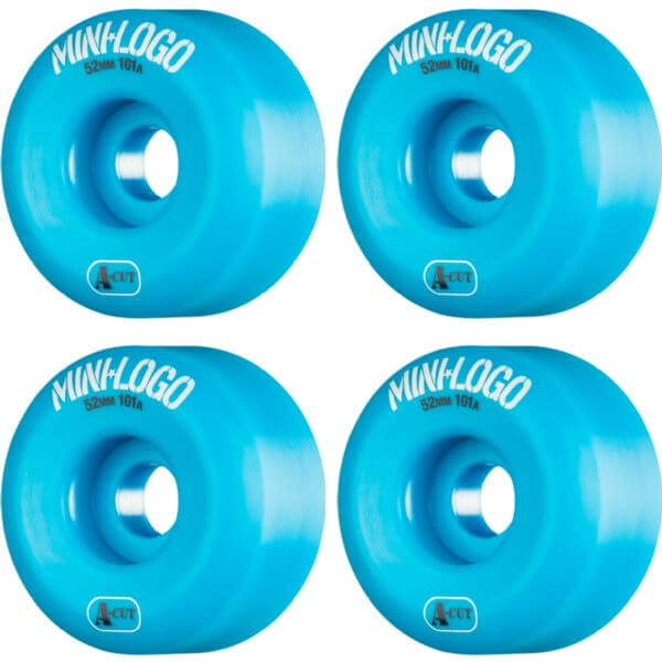Mini Logo Skateboards A-Cut Blue Skateboard Wheels - 52mm 101a (Set of 4) Mini Logo Skateboards A-Cut Blue Skateboard Wheels - 52mm 101a (Set of 4)
