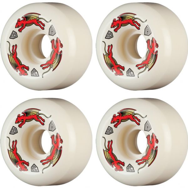 Powell Peralta Dragon Formula Nano Rat Red / White Skateboard Wheels 36mm CP - 56mm 93a (Set of 4)