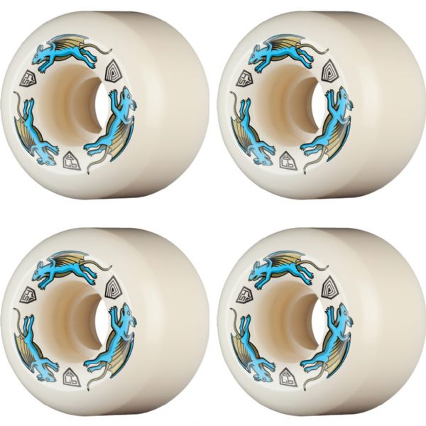 Powell Peralta Dragon Formula Nano Rat Blue / White Skateboard Wheels - 54mm 97a (Set of 4)
