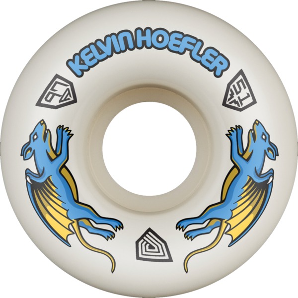 Powell Peralta Kelvin Hoefler Nano Rats Dragon Formula Off-White Skateboard Wheels 31mm CP - 51mm 97a (Set of 4)