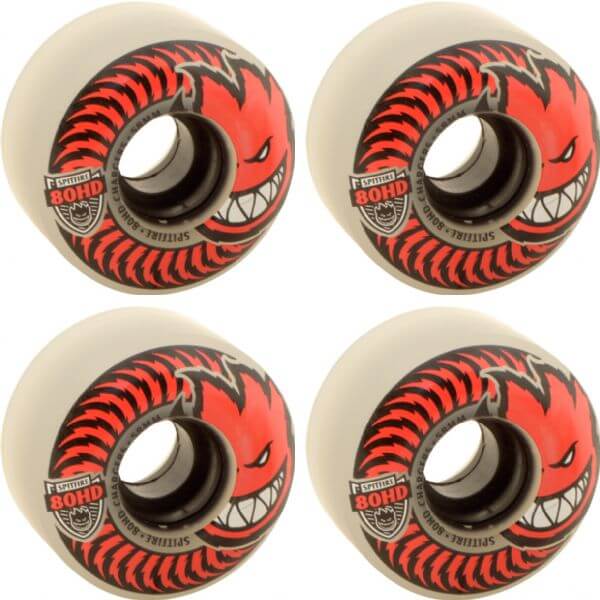 Spitfire Wheels 80HD Charger Classic Clear / Red Skateboard Wheels - 58mm 80a (Set of 4)