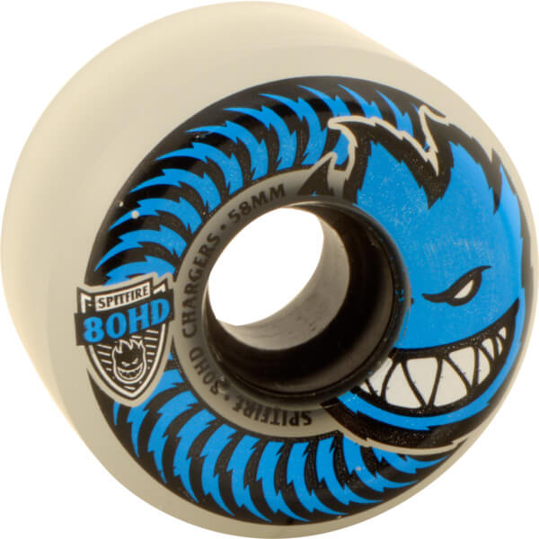 Spitfire Wheels 80HD Charger Conical Clear / Blue Skateboard Wheels - 58mm 80a (Set of 4)