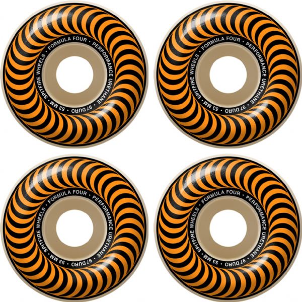 Spitfire Wheels Formula Four Classic Natural / Orange Skateboard Wheels - 53mm 97a (Set of 4)