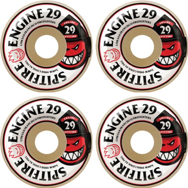 Spitfire Wheels Formula Four Conical Full Engine 29 SFFD Natural Skateboard Wheels - 54mm 99a (Set of 4)