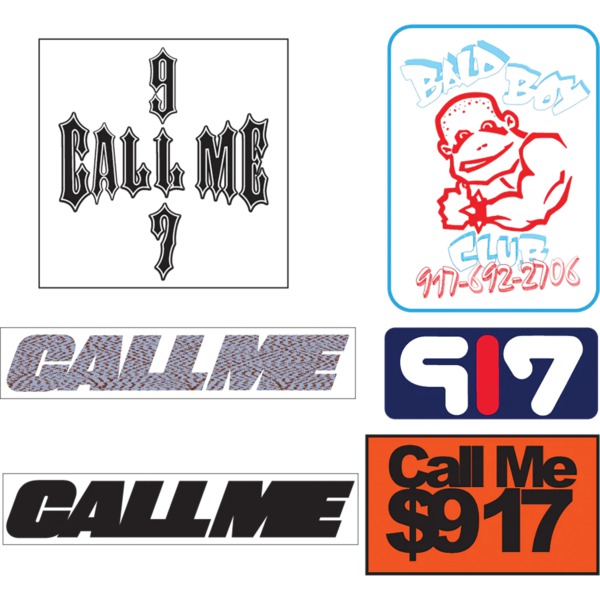 Call Me 917 Skate Stickers