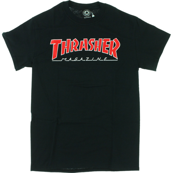 Thrasher Magazine Outlined Black Men's Short Sleeve T-Shirt - Medium