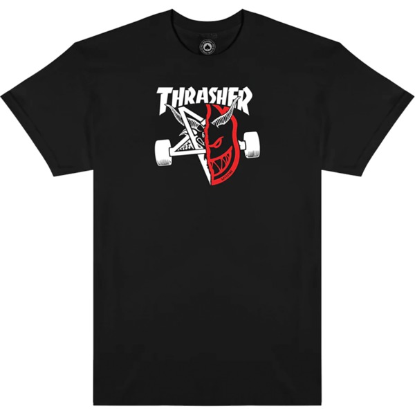 Thrasher Magazine Spitfire Thrash And Burn Black Men's Short Sleeve T-Shirt - Medium