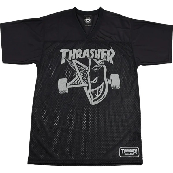 Thrasher Magazine Spitfire Thrash and Burn Black Men's Short Sleeve T-Shirt - Small