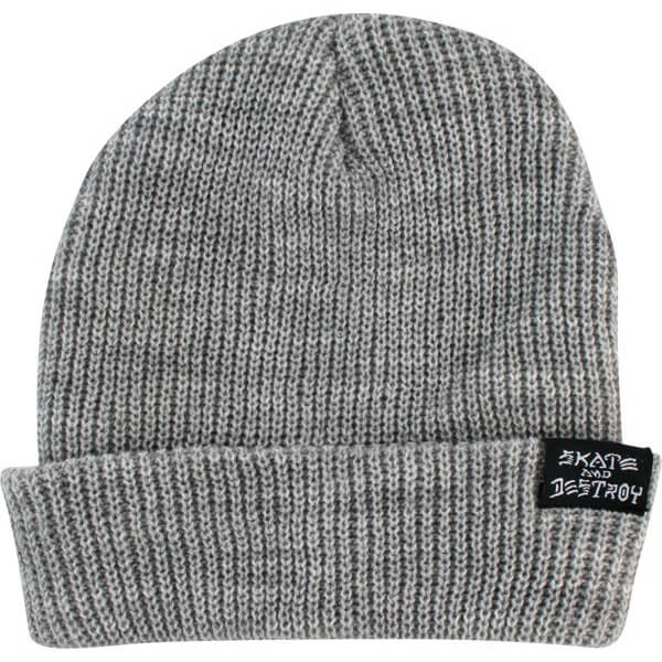 Thrasher Magazine Skategoat / Skate and Destroy Grey Beanie Hat - One size fits most Thrasher Magazine Skategoat / Skate and Destroy Grey Beanie Hat - One size fits most