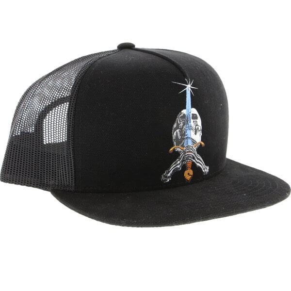 Powell Peralta Skull & Sword Black Mesh Trucker Hat - Adjustable Powell Peralta Skull & Sword Black Mesh Trucker Hat - Adjustable