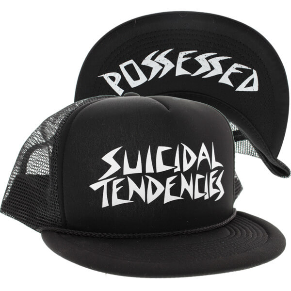 Suicidal Skates ST OG / Possessed Flip Black Mesh Trucker Hat - Adjustable
