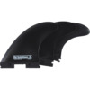 Fin Solutions Medium Black Thruster Surfboard Fins Includes 3 Fins